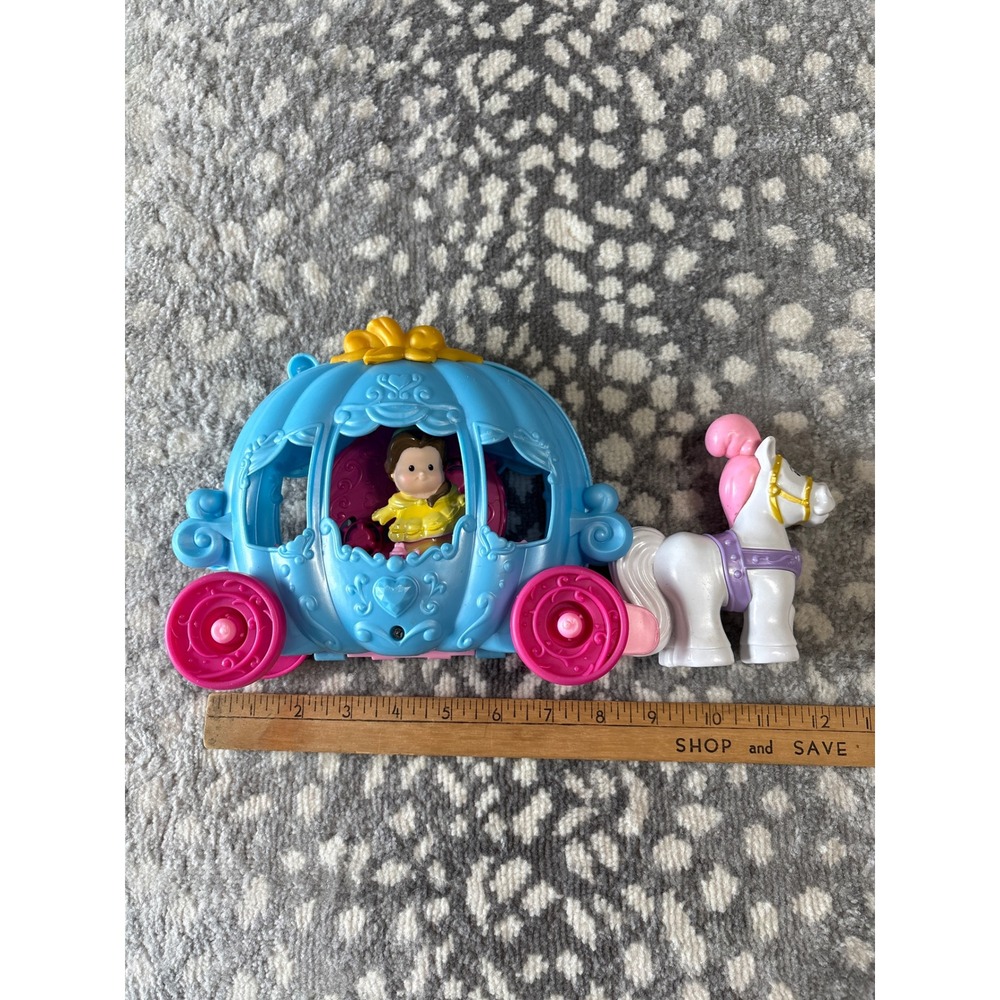 Fisher Price Little People Disney Princess Belle Klip Klop Carriage Horse Set